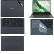 Jarttarn Laptop Decal Cover Compatible with Honor MagicBook Art 14 2024 14.6 inch, Anti-Scratch Sticker Three Sided Notebook Film+High Definition Film+Keyboard Protective Film (Frosted Black)