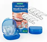 Mouth Guard for Teeth Grinding, 8 Pack Mouth Piece Stop Snoring Device, Moldable Mouth Guard, Adjustable Anti Bruxism Sleeping Aid, 2 Sizes for Stops Bruxism, Tmj & Eliminates Teeth Clenching