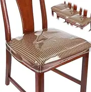 4 Pcs Transparent Chair Covers Protectors PVC Plastic Seat Covers for Dining Chairs Waterproof Clear Chair Covers No Dust Dirt Spill Resistant Easy to Clean Chair Protectors for Kitchen Cushion