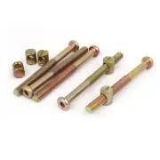 M8x90mm 56mm Long Thread Hex Drive Socket Cap Bolt w M8x15mm Barrel Nut 5 Set