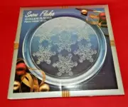 Colony 4567 "Snow Flake" 13" Holiday Clear Glass Platter NIB