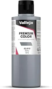 Vallejo Premium Waterbased Acrylic Polyethylene Airbrush Colour, Grey, 200 ml