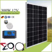 300W Solar Panel Complete Kit Mono Home Caravan Camping Power Charging Battery