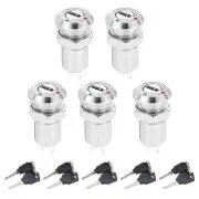 5Pcs 11.5mm 2 Positions NO NC Electric Key Lock Push Button Switch S1203