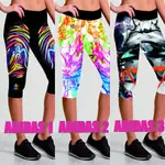 愛迪達 ADIDAS RUN CAPRIS 女式運動褲 3/4 印花壓縮緊身褲