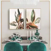 Poster Framed Botanical Leaves 2 sets Wall Art Home Decor