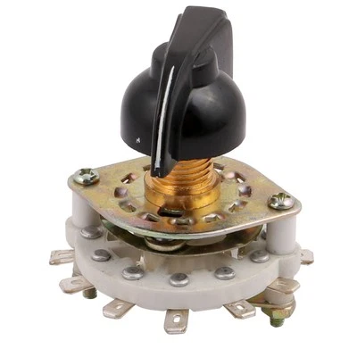 KCZ 1 Pole 6 Positions 7 Terminal Band Channel Rotary Switch Selector with Cap