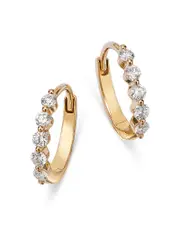 Bloomingdale's Fine Collection Diamond Mini Hoop Earrings in 14K Yellow Gold, 0.25 tcw