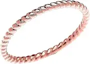 [Dainty and Elegant Gold Rings] 10k Rose Gold Dainty Stackable Rope Design Ring