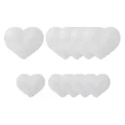 10 Pcs Sequin Heart Iron on Patches, Embroidered Sew Patch, White, 2 Size
