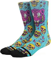 [Venture] Socks, Soft Athletic Ribbed Terry Loop Arch Support/Reinforced Heel and Toe For Skateboarding Crossfit Gym, TIGERBITE, Medium-Large