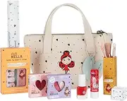 MISS NELLA Glamorous Picks Special Edition Children's Make Up and Nail Polish Set for Little Girls, Hypoallergenic, Dermatologically Tested, Cotton Cosmetic Bag, Safe and Fun Toiletry Bag