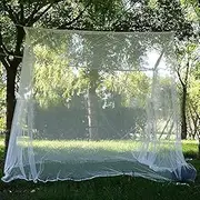 200 x 200 x 180cm Large Mosquito Net Mosquito net double bed, Indoor/Outdoor mosquito net Camping Screen House, Finest Holes Mesh 300, Square Netting Curtain for Bunk Bed, Easy Installation, Storage Bag (White)