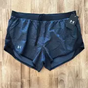 Under Armour UA Fly By 2.0 Printed Running Shorts Womens Size L 1350198 019