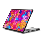 MacBook Pro 13-inch (M1 / M2 / Intel) Impact Case FLORAL FANTASY - Chic Girly Colorful Neon Hot Pink Bold Turquoise Aqua Blue Yellow Floral Abstract Textural Painting Fine Art Flowers Summer Garden Nature Pattern Feminine Design