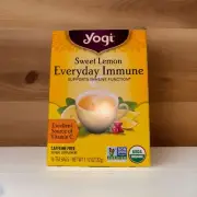 Yogi~Tea Sweet Lemon Everyday Immune Tea - 16 Tea Bags~Caffeine Free~Sealed