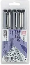 Kuretake Zig Millenium Assortment 5 PC Marker, Black