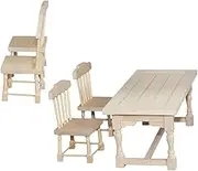 Hohopeti 1 Set Simulation Table and Chair Living Room Table Miniature Scene Furniture Miniature Stool Decoration for Home Miniature Dining Table Chair Home Décor Chairs Wooden Bar Stool