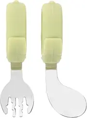 Toddler Utensils Set Toddler Training Fork & Spoon with Storage Box, Short Handle for Travel Home
