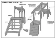 PLAY GYM / MONKEY BARS / GYM SET - ADD TO YOUR CUBBY HOUSE - Building Plans V1