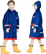 [Baogaier] Children's Raincoat Girls Boys Rain Poncho Rain Suit Rain Jackets Breathable Waterproof One Piece Lightweight Outdoor Overall Rain Softshell Jacket Sports School Activity Unisex 3-12 Years,