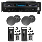 Technical Pro 1500 Watt Home Karaoke Machine System+4) 8" Black Ceiling Speakers