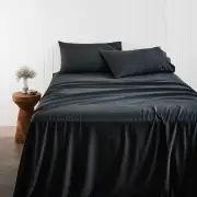 Adorn Living Bamboo Blend Sheet Set Black-Single