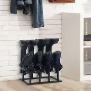 Modern Black Metal Shoe Rack, Tall Boot Shaper Storage Stand, Holds up 4 Pairs
