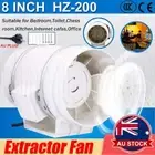 8" Inch Silent Extractor Fan Inline Exhaust Vent Industrial Duct Hydroponic OZ