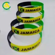 JAMAICA Country Flag Flexible Silicone Bracelet WristBand 5Pcs