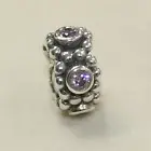 NEW AUTHENTIC PANDORA CHARM PINK CZ HER MAJESTY SPACER 791122PCZ W SUEDE POUCH