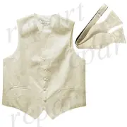 New Men's Paisley Tuxedo Vest Self-tie Bowtie prom party Ivory wedding formal