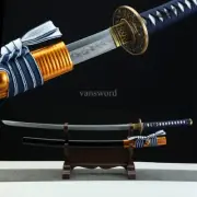 Japanese Katana Abraisve 1095 Carbon Steel Clay Tempered Sword Real Hamon Sharp.