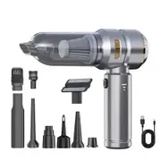 4 in 1 Compressed Air Duster 3-Gear 80000RPM Handheld Duster Cleaner Portable Air Blower for Keyboard Home Car Office Cleaning Color Sliver Gold