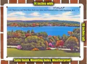 METAL SIGN - New Jersey Postcard - Lake Hopatcong and West Shore Boulevard Take