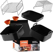 UNBOX Airfryer Accessories for Ninja Foodi Flexdrawer 10 4 L, 15-Piece Hot Air Fryer Accessory Set with Silicone Mould for Ninja AF500 1 x 10.4 L & 2 x 5.2 L, BPA-Free