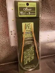 Clover Takumi Bamboo Premium Circular Knitting Needles Inch 48-No.3