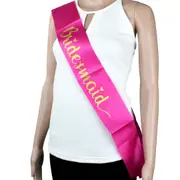 Bridesmaid Hot Pink Satin Sash