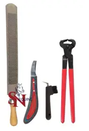 Horse Farrier 14" Hoof Trimmer Tool Kit,Nipper,Horse Hoof Pick , Rasps & Knives