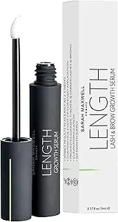 [Sarah Maxwell] Beauty - LENGTH Growth Serum for Eyelash & Brow Boost, Vegan, Paraben-Free, Cruelty-Free – Enhance Lashes & Brows, Clean Beauty Lash Treatment (0.17 fl oz | 5 mL)