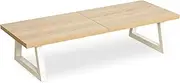 TEAMIX Large Dual Monitor Riser, Extra Long Stand Riser Wide TV White for 2 Monitors Wood & Steel Desktop Screen Office Desk Organization, 24 inch,(DS101M)