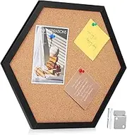 Parliky Cork Boards for Walls Hexagon Decorative Photo Display Bulletin Board Cork Tile Wall Decor for Office Home