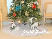 Purple and White Tree Skirt Christmas Decor 5'