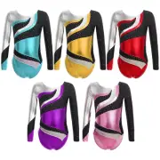 Kid Girls Ballett Leotard Long Sleeve Gymnastics Unitard Training Yoga Dancewear