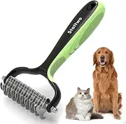 Pet Grooming Supplies - Dematting Undercoat Rake Comb for Dogs & Cat Brush for Long Haired Cats,Dog Brush for Shedding,Deshedding Brush,Dog Grooming Brush,Green