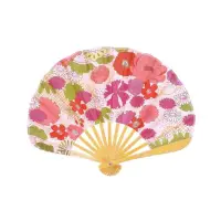 在飛比找momo購物網優惠-【TACHIKICHI 橘吉】粉色花滿開小丸扇子(日本四國涼