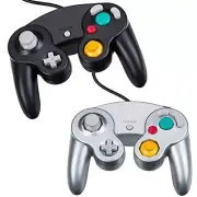 Gaming Joysticks Controllers Set For GameCube Black Silver Gamecube