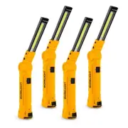 4 Pack Rechargeable LED Work Lights with Magnetic Base and 360° Rotation, 5 M...