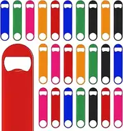 Set of 24 Stainless Steel Flat Beer Bottle Opener Bulk Funny Bartender Bar Keys Heavy Duty 7 Inches Beer Openers for Men Women Kitchen Restaurant Party Supplies, Orange, Pink, Red, Blue, Green, Black