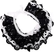 FONDOTIN Adorable Cotton Lace Collar with Bell for Pets Unique Lace Bib Decor for Dogs and Cats for Photography Parties and Everyday Style with Bell